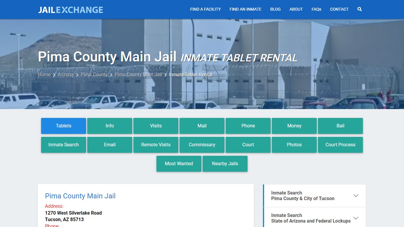 Inmate Tablets - Pima County Main Jail, AZ - Jail Exchange